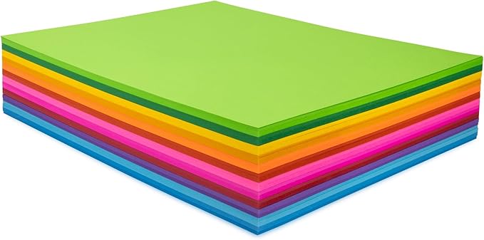 Hygloss Bright Colored Cardstock - 11x17-Inch, 12 Assorted Colors, 144 Sheets, 65 lb/ 176 gsm, Fade-Resistant, Acid-Free Color Card Stock Paper