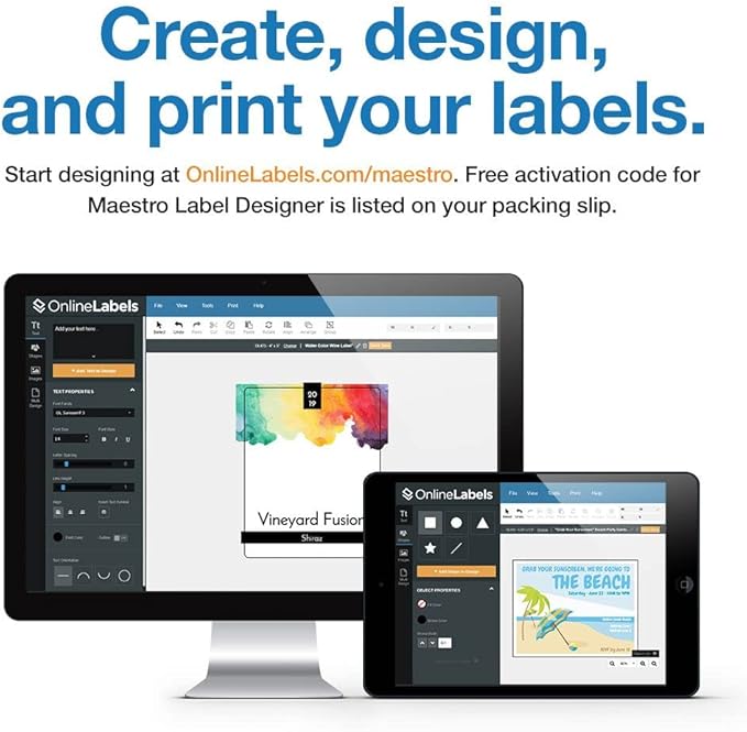 4 x 3.33 Rectangle Shipping Labels - Permanent, White Matte - Wine, Pallet Labels - 6-Up - Pack of 12,000 Labels, 2,000 Sheets - Inkjet/Laser Printers - Online Labels
