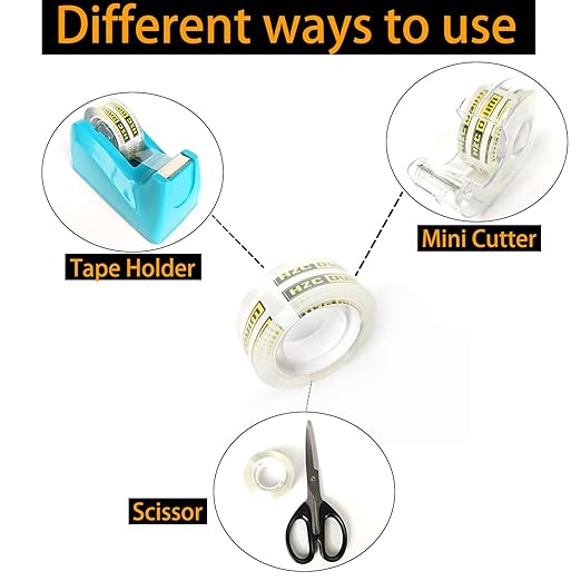 48 Rolls Crystal Tape Refills for Dispenser, 3/4Inch x 1000 Inch, Transparent Stationery Tape for Office, Home, School for Wrapping, Crafts, Office and Professional Use