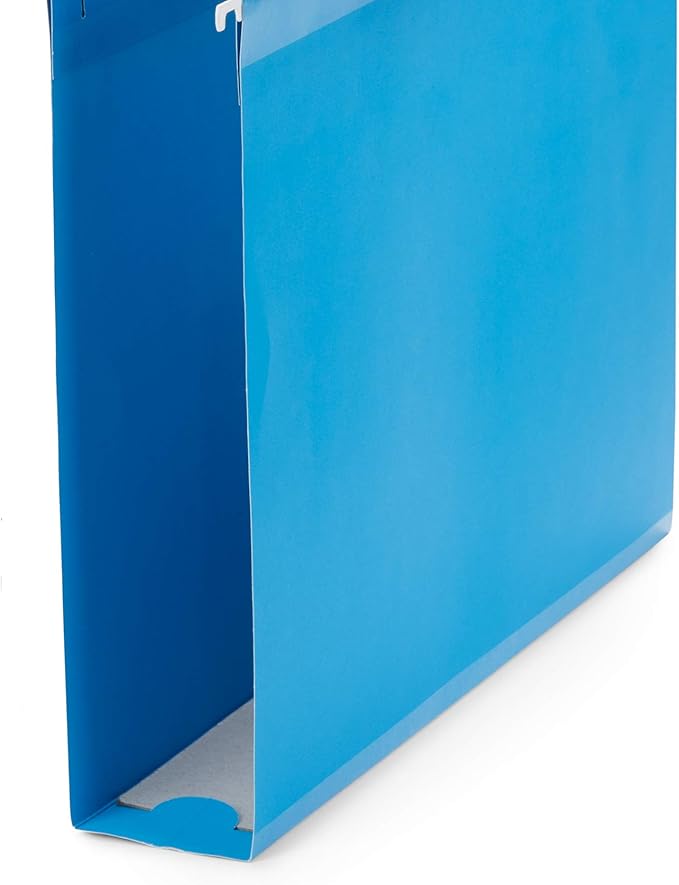 25 Blue Summit Supplies Hanging File Folder Extra Capacity, Expanding Hanging File Folders Letter Size, Extra Wide Hanging File Folders with 2” Expansion, Reinforced 12pt Paper, Assorted Colors