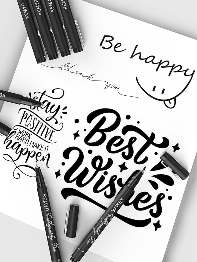 4 Micro Fine liner Drawing Art Pens Calligraphy Pens: XS Size Black Art supplies Waterproof Archival Black Ink Markers For Artists,Use for Professional Watercolor,Sketching