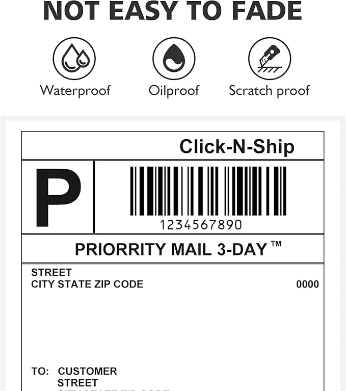 4"x6" Direct Thermal Shipping Labels 2400 Lables/8 Roll (300 Pcs per Roll) Compatible with Zebra Rollo Beeprt Printer Permanent Adhesive