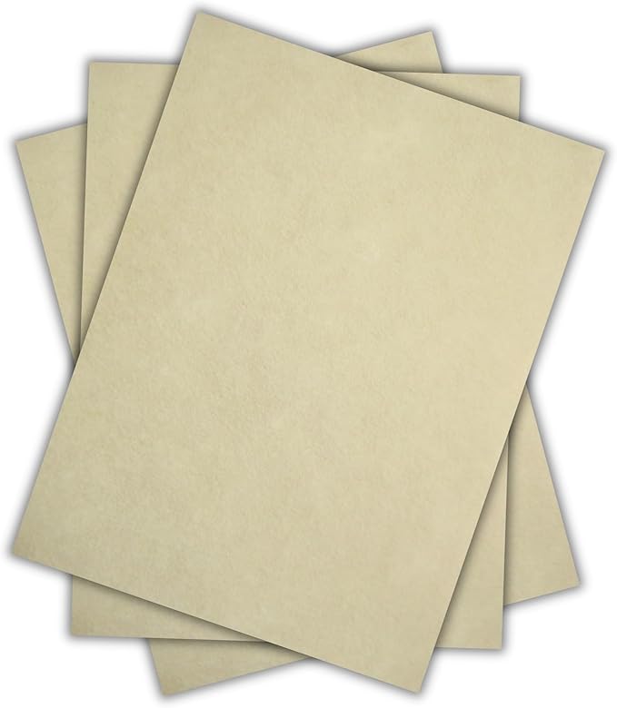 250 Natural Parchment 65lb Cover Paper Sheets 8.5X14 Inches Cardstock Weight Colored Sheets 8.5" X 14" (8.5X14 Inches) Legal|Menu Size - Printable Old Parchment Semblance