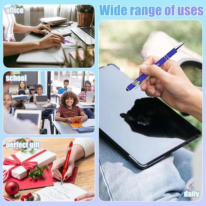 30 Pieces Inspirational Pens, Motivational Ballpoint Pen with Stylus Tip Funny Ink Pens Bulk Inspirational Gifts for Women Coworkers Office Supplies Black Ink