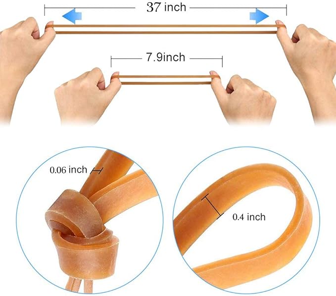 30pcs Large Rubber Bands Long 8inch Width 0.4 Inches Heavy Duty Natural Rubber Band Thickness 0.06 inches Strong Elastic Bands Cord for Office Supplies File Folders Trash