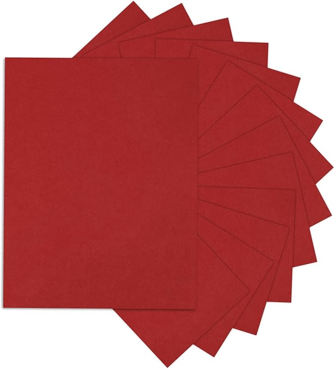 24 Sheets Red Cardstock 8.5 x 11 Thick Printer Paper, Goefun 80lb Red Card Stock Paper for Christmas, Valentines Day, Invitations and Craft