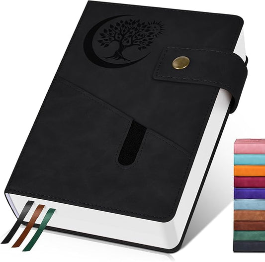 365 Page Thick Lined Journal Notebook for Men Women, A4 Large Leather Journals for Writing, Hardcover Notebooks for Work, School, Note Taking, Business, Travel Diary, College Ruled 8.5" x 11"