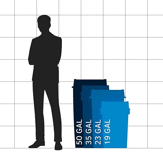 23 Gallon Blue Square Commercial Trash Can with Lid