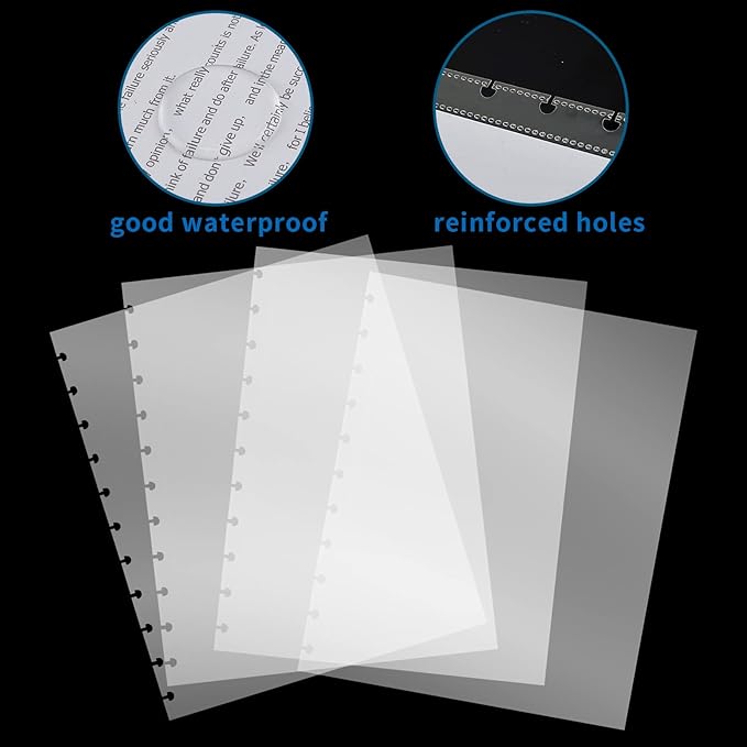 100 Piece Discbound Sheet Protectors Discbound Page Protector Letter Size Clear Plastic Page Protectors for Letter Size Discbound Binding Cover