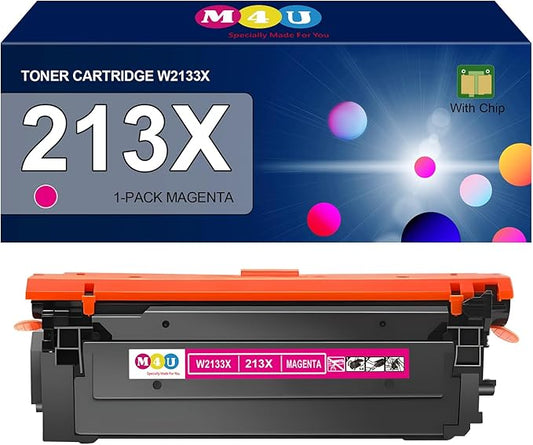 213X Magenta Toner Cartridge(with Chip) W2133X Compatible with 213X for Enterprise 5700dn 6700dn 6701dn, MFP 5800 6800, Flow MFP 5800 6800(1Pack, Magenta)