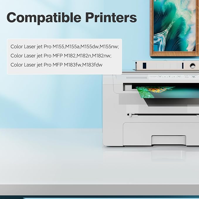 215A Toner Cartridges M183fw for HP 215A Toner cartridges 4 Pack, M183fw M182 M155 Toner cartridges, HP215A Toner 215 for HP Color Laser Jet Pro MFP M183fw M183fdw M182 M182n M182nw M155 M155a M155dw