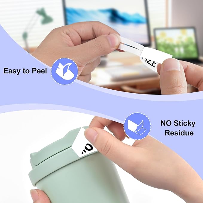 2PK TZe-FX251 1" Compatible for Ptouch Flexible ID Laminated Tape TZ-FX251 24mm 0.94 White Cable Wire Labels Tape for PT-D600 PT-D610BT PT-P710BT P700 Label Maker