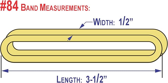 3-1/2" x 1/2'' - Size #84 - Rubber Band Depot - Wide Bands - Everyday Rubber Bands, Business Bands - Approximately 40 Per Bag - 1/4 Pound Bag