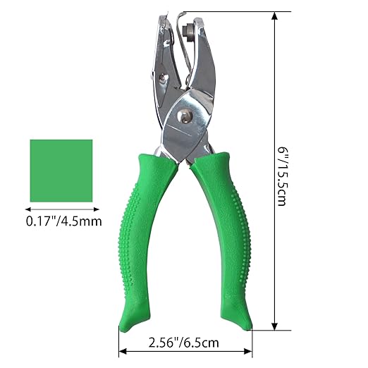 1/6 Inch Square Hole Punch for Handmade DIY Craft Paper, Perfect for Home, Office, Back to School Supplies