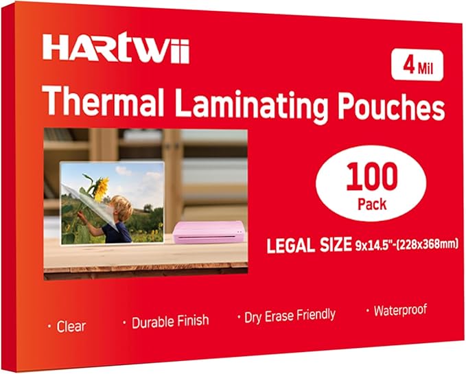 100Pack Legal Size Laminating Sheets 4 Mil Thermal Laminate Pouches for Extra Protection Clear Laminator Sheet, 9x14.5inches