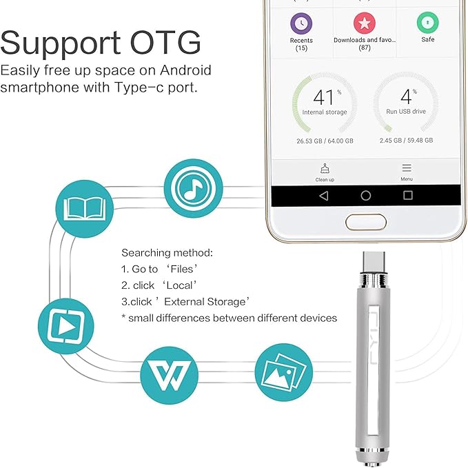 3 in1Luxury Rollerball Pen，USB-C，USB Flash Drive，with Pen Design, with Smooth Writing, Medium Point Black Ink，Portable Memory Stick, Compatible with Laptop,Smartphones (Silver, 64, GB)