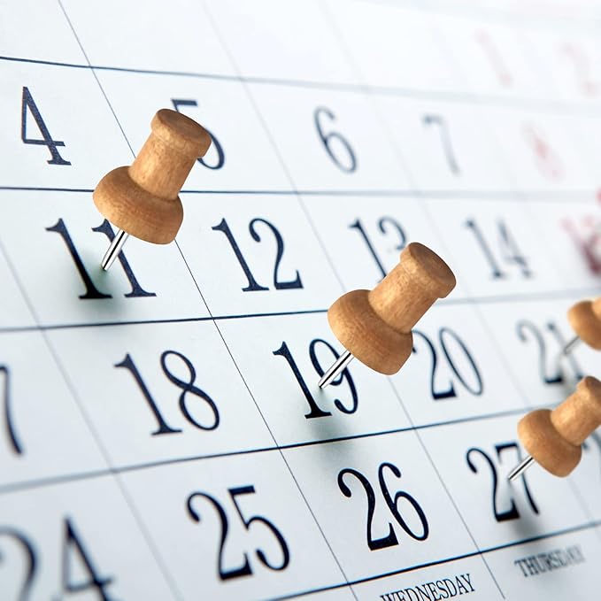 40Pcs Wood Push Pins, Thumb Tacks for Decorative, Wooden Pins and Tacks, Cork Board Thumbtacks, Cute Thumbtack for Wall and Bulletin Board, Map Pins