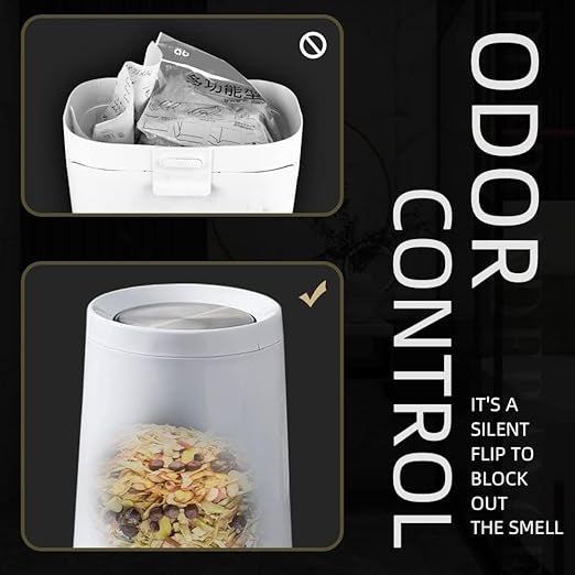 10 L/2.6Gallen,Swing Lid Trash Can,Metal Garbage Can with Flipping Lid,for Bathroom,Living Room,Bedroom,Hotel,Office, Laundry Room(White)