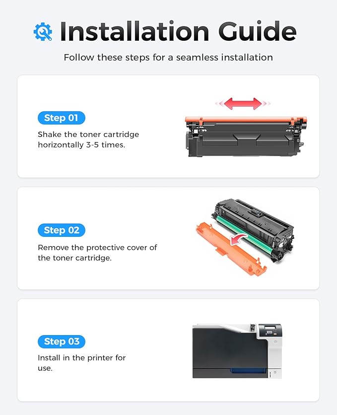 307A Toner Cartridge Set 4-Pack with chip High Yield Replacement for HP 307A CE740A CE741A CE742A CE743A Compatible for HP Color LaserJet Professional CP5225 CP5225n CP5225dn Printer Ink Black Magenta