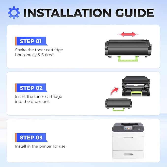 24B6015 Toner Cartridge Black with chip High Yield 1-Pack Replacement for Lexmark 24B6015 Toner Cartridges Compatible with Lexmark M5155 M5163 M5170 XM5163 XM5170 Laser Printer Ink All-in-One
