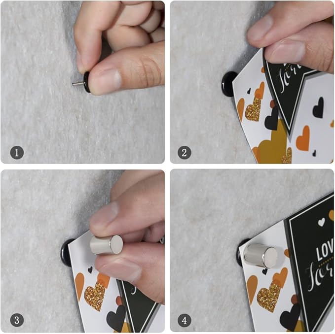 20 Sets Magnetic Pushpins, Magnet Thumbtack, Poster and Photo Hangers for Walls Bulletin Boards