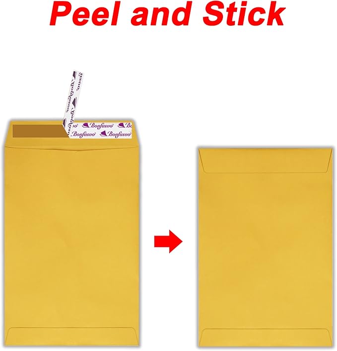 300 Pack 6x9 Brown Catalog Envelopes Peel & Seal Security Mailing Envelopes 120GSM Kraft Paper self Seal Envelopes for Invitations Papers Photos Documents Pictures Papers Files