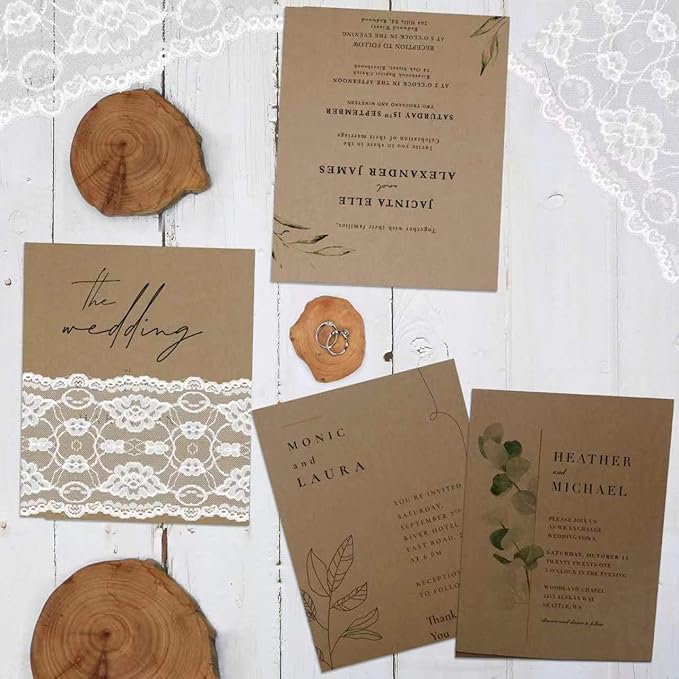 24 Sheets Brown Cardstock 8.5 x 11 Kraft Paper, Goefun 80lb Card Stock Printer Paper for Invitations, Menus, Crafts, DIY Cards