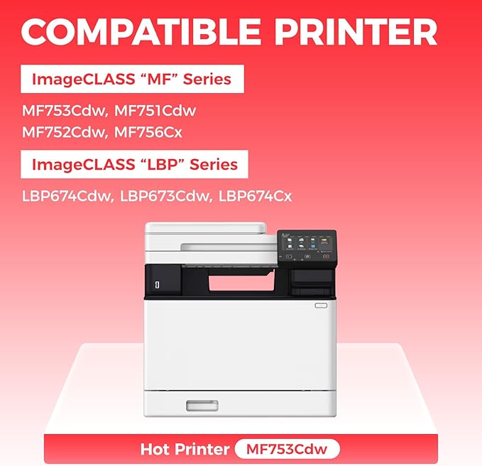 069H 069 Toner Cartridge Set 4-Pack MF753Cdw High Capacity Replacement for Canon 069H 069 Toner Compatible with Canon Color imageCLASS MF753Cdw MF751Cdw LBP674Cdw Printer Ink Black Cyan Magenta Yellow