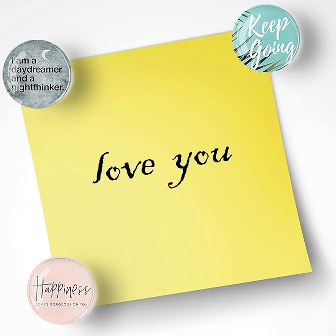 12Pcs Glass Strong Magnetic Refrigerator Magnet Fridge Sticker,Motivational Fridge Magnets Decoration for Crafts,Strong Fridge Magnets for Kitchen, School,Office Whiteboard, Cabinet and Dishwasher