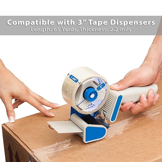 36 ROLLS [UPGRADED] Brown Premium Packing Tape, 65 YARDS, 2.2 mil, Heavy Duty Packaging Tape for Shipping, Moving, Sealing - STRONGER & THICKER