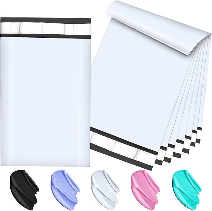 120-Piece White Poly Mailers - 6x9 Inch Shipping Envelopes with Self-Adhesive Seal, Waterproof and Tear-Proof Postal Bags