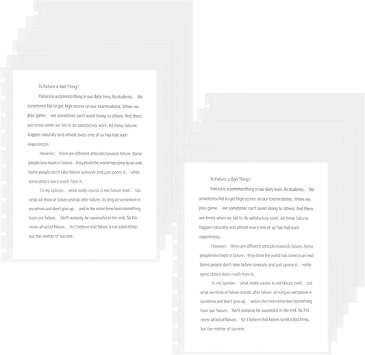 100 Piece Discbound Sheet Protectors Discbound Page Protector Letter Size Clear Plastic Page Protectors for Letter Size Discbound Binding Cover