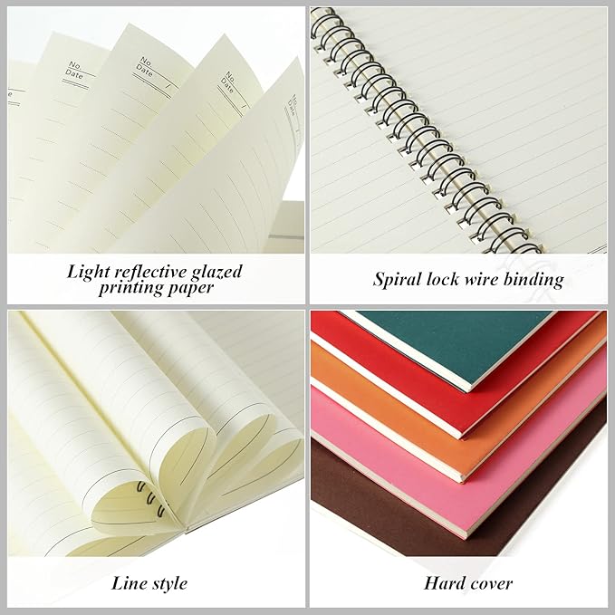 12 Pack Small Spiral Notebook A5 Lined College Ruled Spiral Journal Notebook 5.5 x 8.3 Inch Kraft Cover, 120 Pages for Work Students Office Business(Multi Colors)