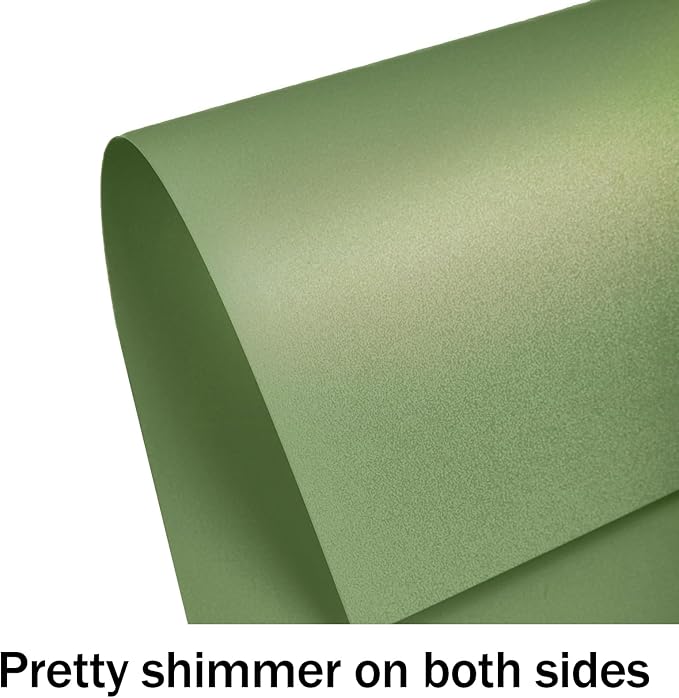100 Sheets Christmas Green Shimmer Cardstock 8.5 x 11 Green Paper, Goefun 80lb Card Stock Printer Paper for Christmas, Invitations, Certificates, Crafts, Card Making