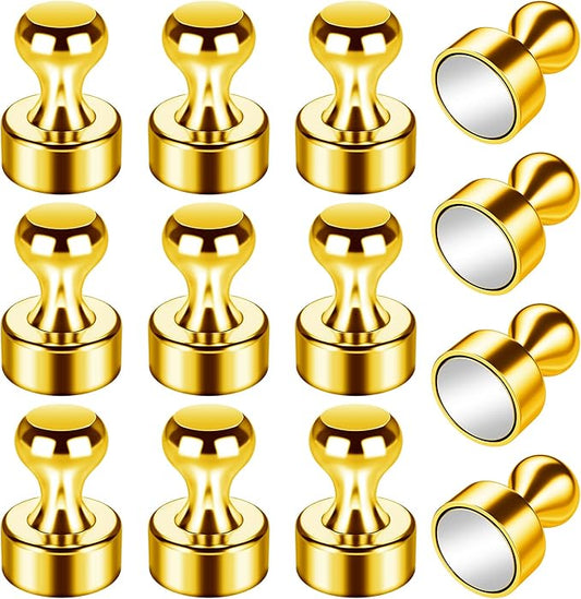 12 Pack Refrigerator Magnets Fridge Magnets Whiteboard Magnets Small Magnets Magnetic Push Pin, Office Magnets Push Pins Magnets for Whiteboard, Fridge, Office, School