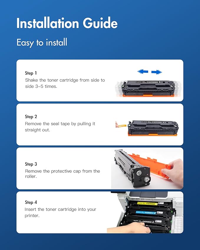 414X Toner Cartridges 4 Pack High Yield (with Chip) Compatible Replacement for HP 414X 414A for HP Color Laserj Pro MFP M479fdw M479fdn M454dw M454dn M479dw Printer | W2020X W2021X W2022X W2023X