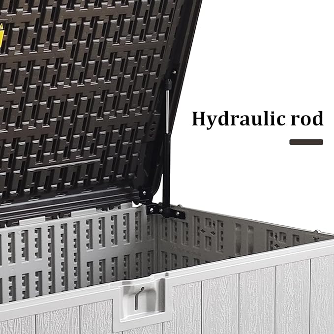 110 Pro Gallon Resin Deck Box, Waterproof Outdoor Storage Bin for Patio, Poolside, and Garden, Lockable & UV-Resistant, Ideal for Small Spaces, Coffee