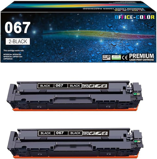 067 Black Toner Cartridge Replacement for Canon 067 067H CRG-067 to use with Canon Color ImageCLASS LBP632Cdw MF656CDW MF652Cw MF654CDW MF653Cdw MF651CW LBP631CW LBP633CDW Printer Ink (2 Pack )