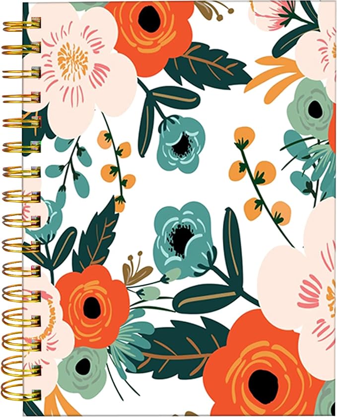 iampanda Spiral Journal Notebook,Strong Twin-Wire Binding with Premium Paper for Girl Women,Fashion Design 60 Sheets A5 College Ruled Notebook/Journal,Perfect for School Office Home Gifts,Colorful