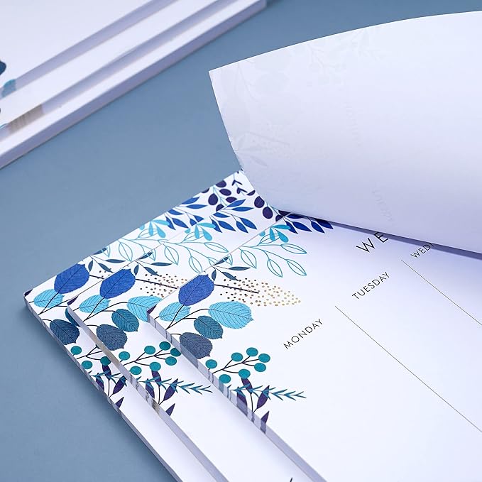 3 Pack Weekly Planner Notepad Tear Off 52 Undated Weekly Calendar Sheets To Do List Notepad Desk Planner Planning Pads Productivity Tracker for Work Goals Notes Schedule Ideas, Blue