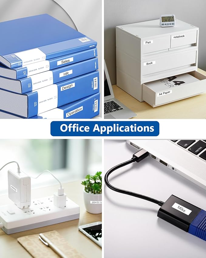 24mm 0.94 Laminated White on Black Compatible with P Touch Label Tape TZe-355 TZe355 TZ355 Refills for Ptouch PT-D600 PT-D600VP PT-D610BT, 1 Inch x 26.2 Feet, 3-Pack