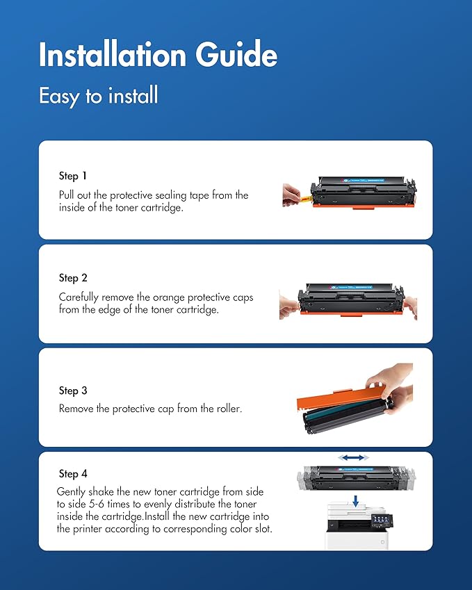206X Toner Cartridges 4 PackReplacement for HP 206A 206X Toner Cartridges 4 Pack High Yeild Set Compatible with HP Color Laserjet MFP M283fdw M283cdw M255dw M283 M255 Printer Series(with Chip)