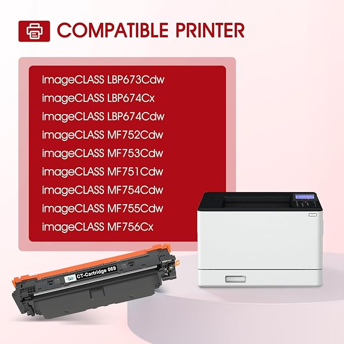 069 Toner Cartridge Set 069H MF753Cdw Compatible Replacement for Canon 069 Toner Cartridge Set for Canon imageCLASS MF 753Cdw MF751Cdw MF752Cdw LBP674Cdw LBP674Cx LBP673Cdw (B/C/Y/M, 4 Pack)