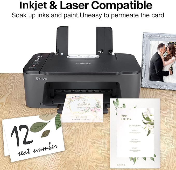 100 Pack White Blank Cardstock 5x8 Thick Paper，Goefun 80lb Flat Cards Stock Printer Paper for Invitations, Postcards, Photos, DIY Card Making