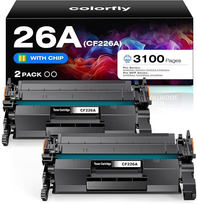 26A CF226A Toner Cartridge Compatible with HP CF226A 26A 26X CF226X Cartridge for M402n M402dn M402d M402dw MFP M426fdw M406dw M426fdn Printer Toner