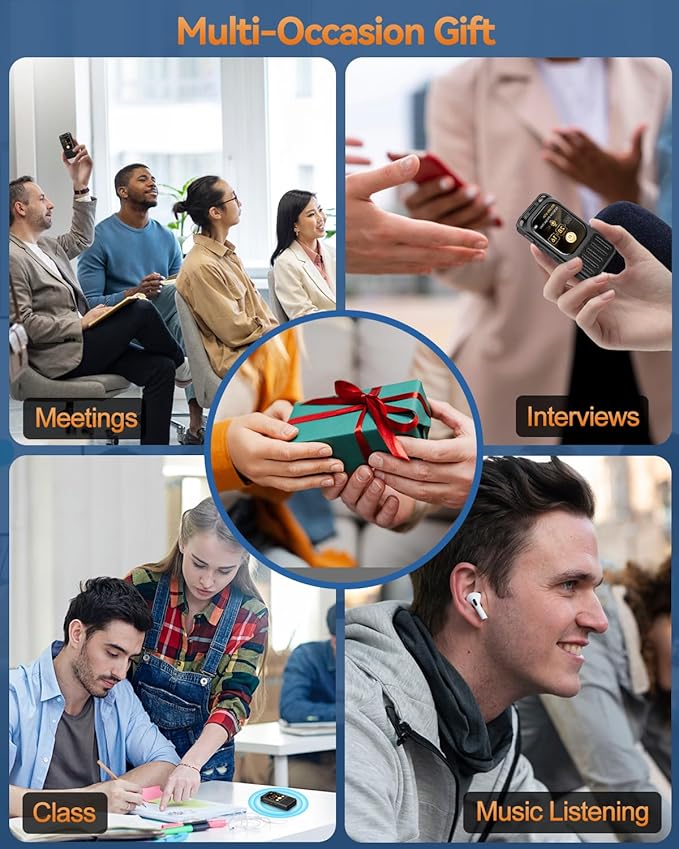 128GB Digital Voice Recorder with Bluetooth & 2" Touchscreen, 3072Kbps HD XIXITPY Voice Activated Recording with Password, Playback, A-B Repeat, MP3 for Lectures, Meetings, Interviews