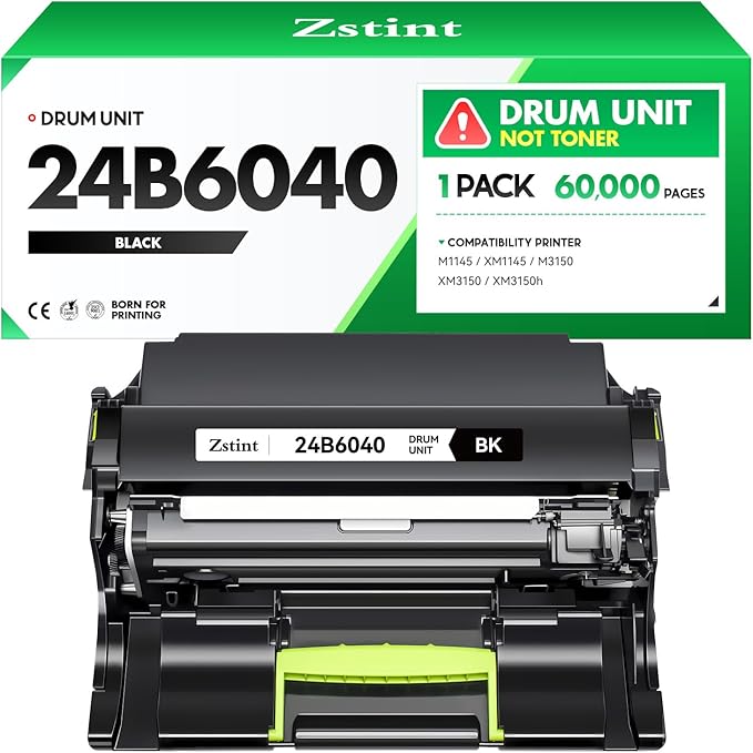 24B6040 Imaging Unit (Not Toner) High Yield Replacement for Lexmark 24B6040 Drum Unit Compatible with M1140 XM1140 XM1145 M1145 M3150 XM3150 XM3150h Laser Printer All-in-One Copier (60,000 Pages)