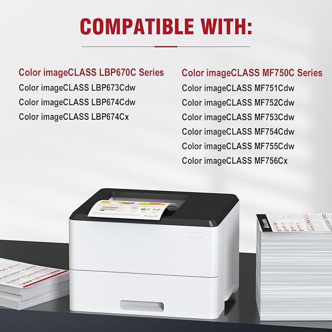 069 Toner Cartridge 4 Pack (with Chip) Compatible Replacement for Canon 069 069 H Works for Canon Color ImageCLASS MF753Cdw MF751Cdw LBP674Cdw LBP674C MF750C Series Printer