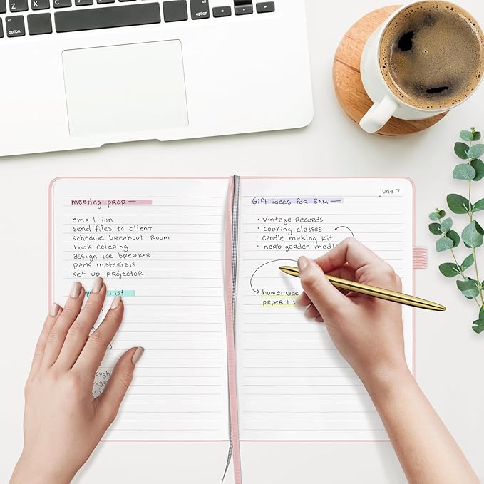 &And Per Se Lined Journal Notebook, 160 Pages, A5 5.7 x 8 inches College Ruled Thick Paper Notebook Journals for Writing, Hardcover Notebooks for Women Men Office School (1 Pack, Pink)