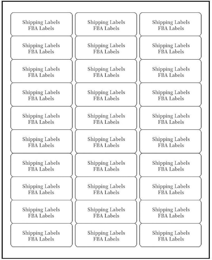 30 UP Shipping Address Labels for Inkjet Printers 1" x 2-5/8", Pack of 7500 Labels